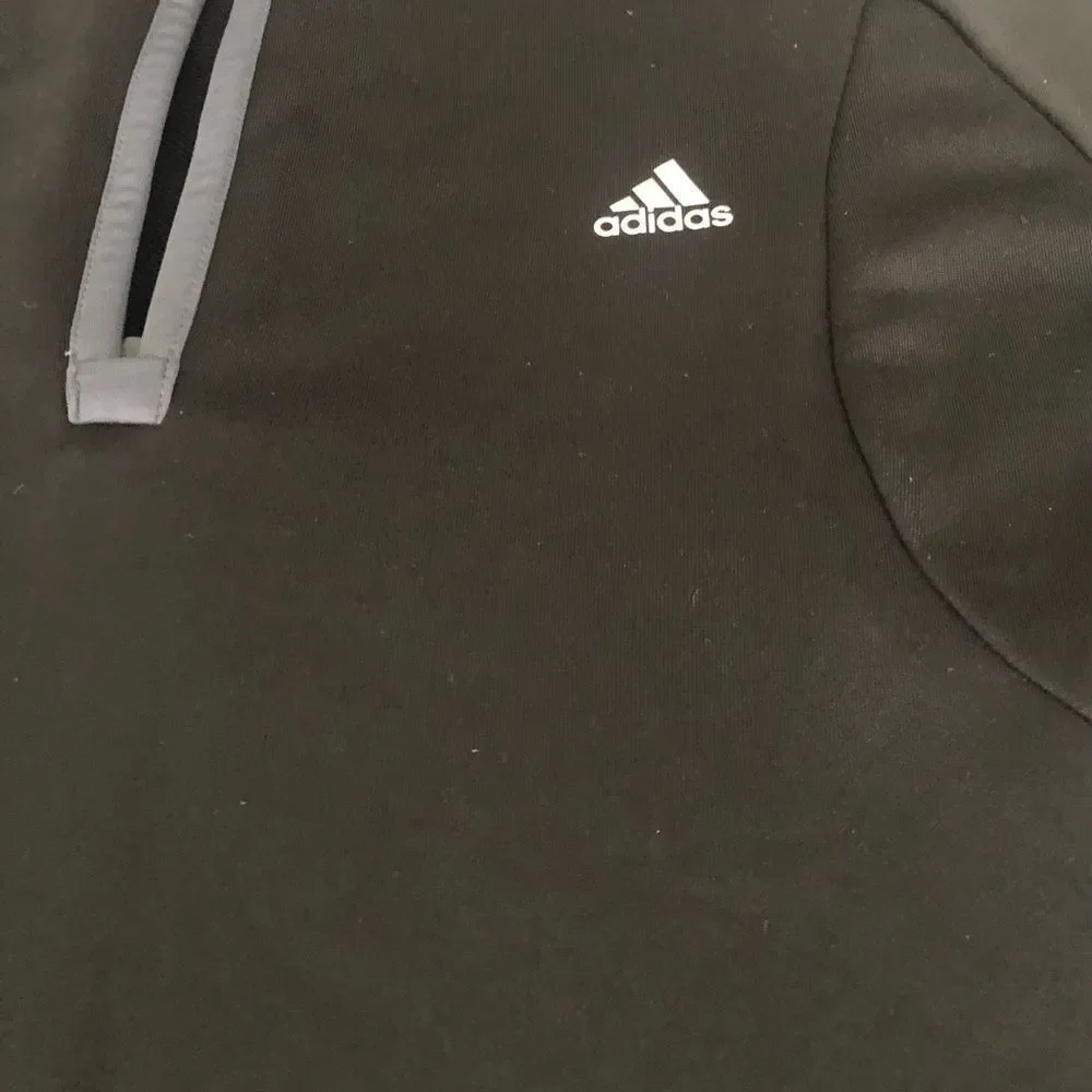 Adidas 1/4 Zip Up Black Athletic Pullover Sz XL - Picture 4 of 7